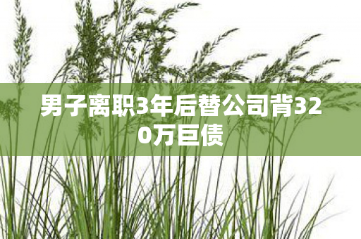 男子离职3年后替公司背320万巨债