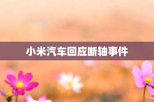 小米汽车回应断轴事件