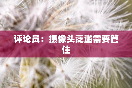 评论员：摄像头泛滥需要管住