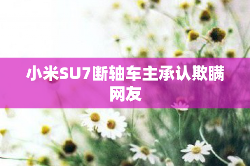 小米SU7断轴车主承认欺瞒网友