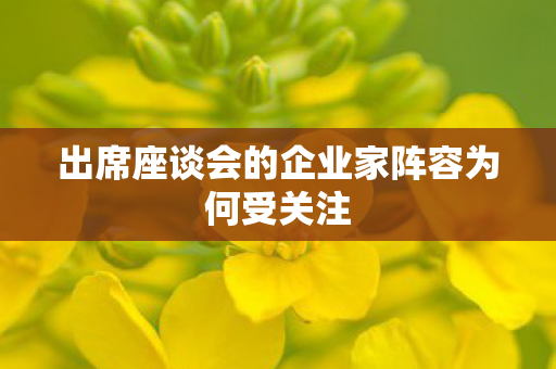 出席座谈会的企业家阵容为何受关注