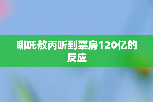 哪吒敖丙听到票房120亿的反应