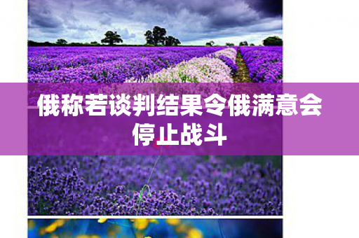 俄称若谈判结果令俄满意会停止战斗