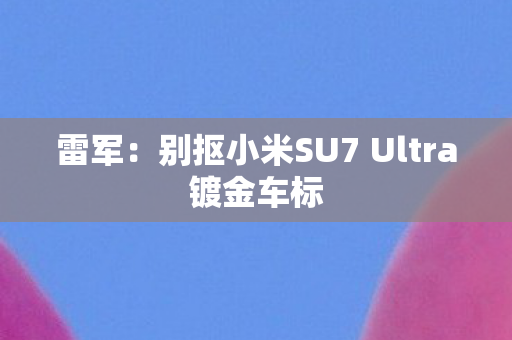雷军：别抠小米SU7 Ultra镀金车标