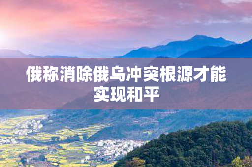 俄称消除俄乌冲突根源才能实现和平