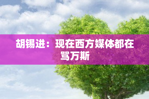 胡锡进：现在西方媒体都在骂万斯