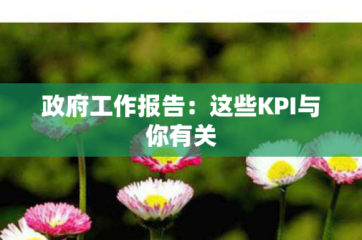 政府工作报告：这些KPI与你有关
