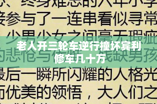 老人开三轮车逆行撞坏宾利 修车几十万