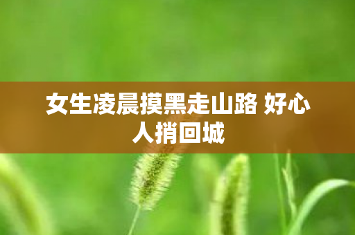 女生凌晨摸黑走山路 好心人捎回城