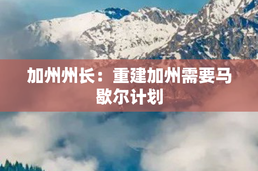 加州州长：重建加州需要马歇尔计划
