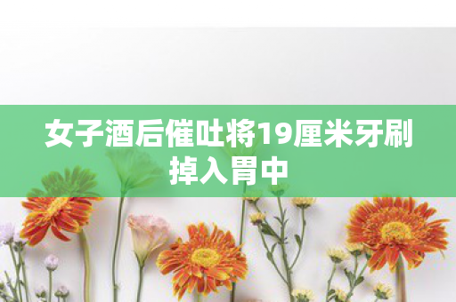 女子酒后催吐将19厘米牙刷掉入胃中