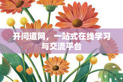 开问道网，一站式在线学习与交流平台
