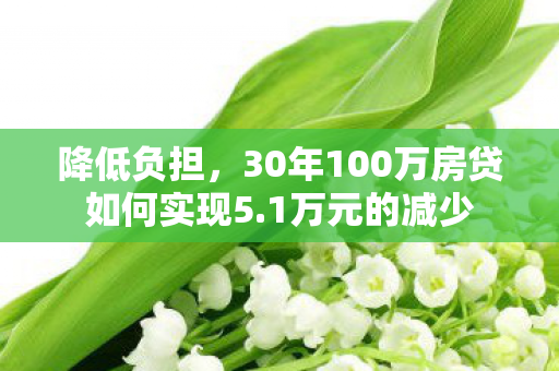 降低负担，30年100万房贷如何实现5.1万元的减少