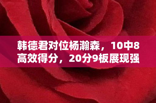 韩德君对位杨瀚森，10中8高效得分，20分9板展现强大实力
