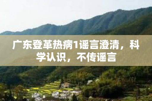 广东登革热病1谣言澄清，科学认识，不传谣言