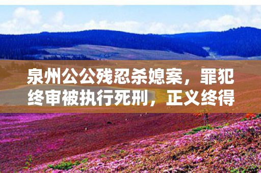 泉州公公残忍杀媳案，罪犯终审被执行死刑，正义终得伸张