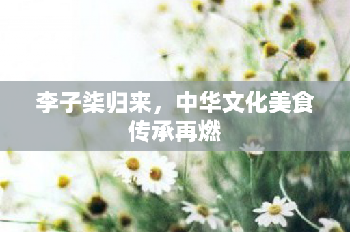 李子柒归来，中华文化美食传承再燃