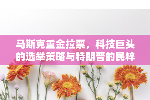 马斯克重金拉票，科技巨头的选举策略与特朗普的民粹之路
