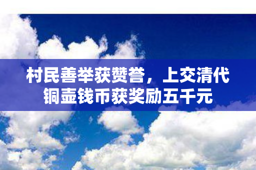 村民善举获赞誉，上交清代铜壶钱币获奖励五千元