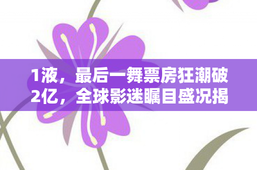 1液，最后一舞票房狂潮破2亿，全球影迷瞩目盛况揭秘
