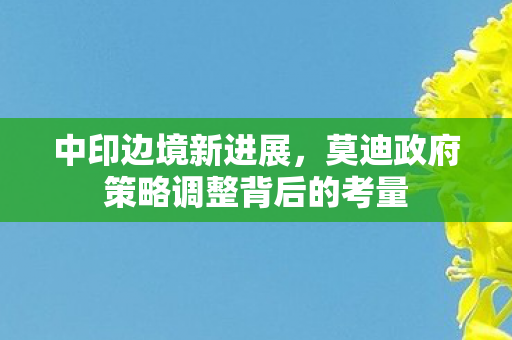 中印边境新进展，莫迪政府策略调整背后的考量
