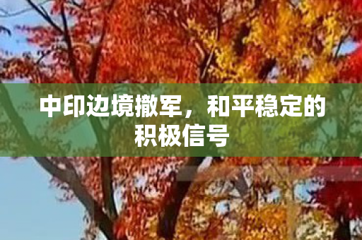 中印边境撤军，和平稳定的积极信号