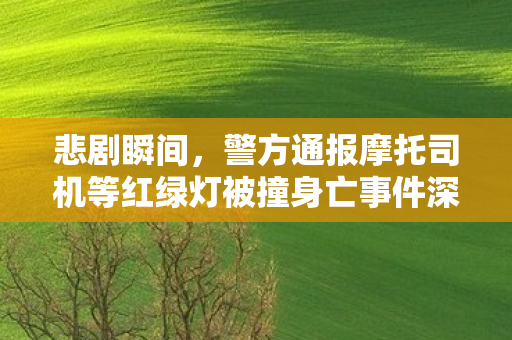 悲剧瞬间，警方通报摩托司机等红绿灯被撞身亡事件深度解析