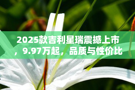 2025款吉利星瑞震撼上市，9.97万起，品质与性价比的完美融合