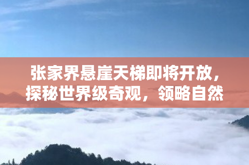 张家界悬崖天梯即将开放，探秘世界级奇观，领略自然之魅力