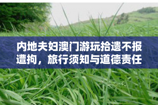 内地夫妇澳门游玩拾遗不报遭拘，旅行须知与道德责任并重