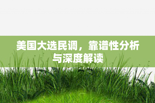 美国大选民调，靠谱性分析与深度解读