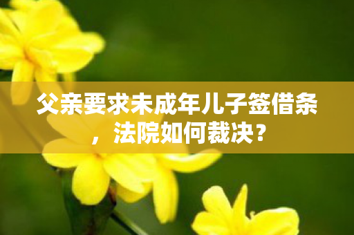 父亲要求未成年儿子签借条，法院如何裁决？