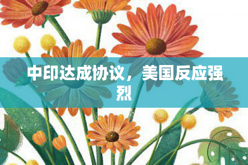 中印达成协议，美国反应强烈