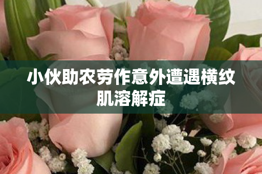 小伙助农劳作意外遭遇横纹肌溶解症