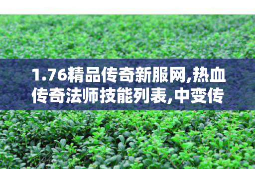 1.76精品传奇新服网,热血传奇法师技能列表,中变传奇私服，经典再现，热血法师技能全解析