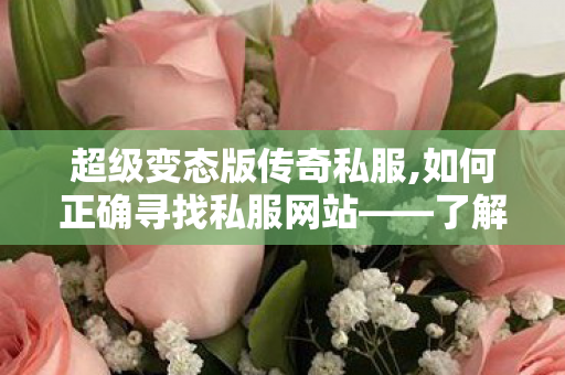 超级变态版传奇私服,如何正确寻找私服网站——了解其危害与避免方法
