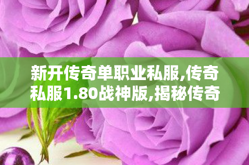 新开传奇单职业私服,传奇私服1.80战神版,揭秘传奇SF网站，游戏玩家必备的私藏宝典