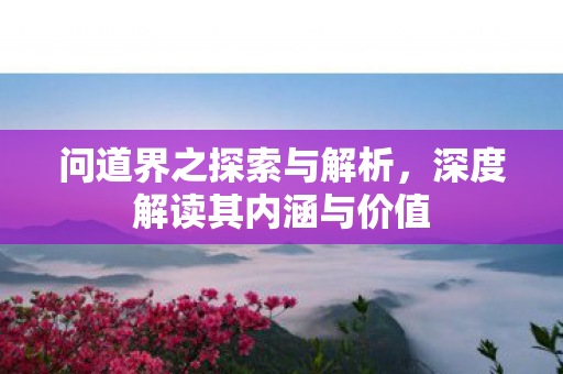问道界之探索与解析，深度解读其内涵与价值