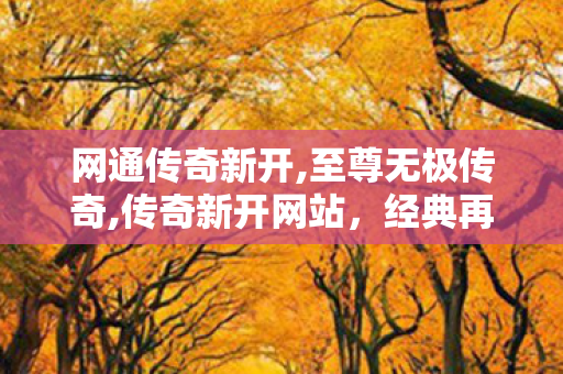 网通传奇新开,至尊无极传奇,传奇新开网站，经典再现，热血重燃—— 探索传奇游戏新篇章