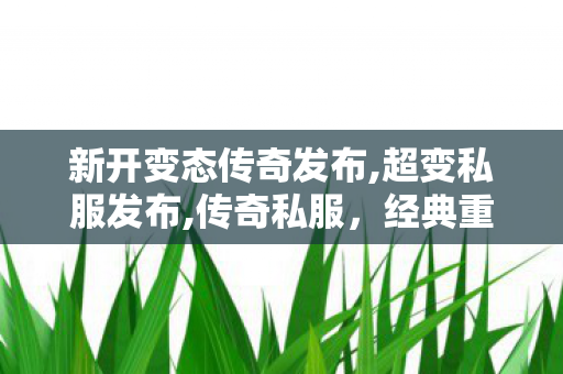 新开变态传奇发布,超变私服发布,传奇私服，经典重现，玩家心中的不灭传奇