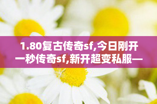 1.80复古传奇sf,今日刚开一秒传奇sf,新开超变私服——游戏体验升级的全新选择
