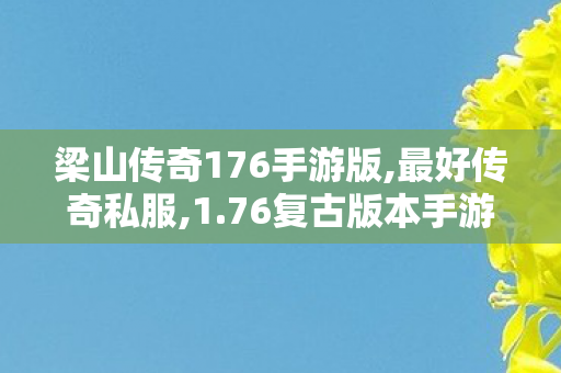梁山传奇176手游版,最好传奇私服,1.76复古版本手游，重温经典，再现传奇