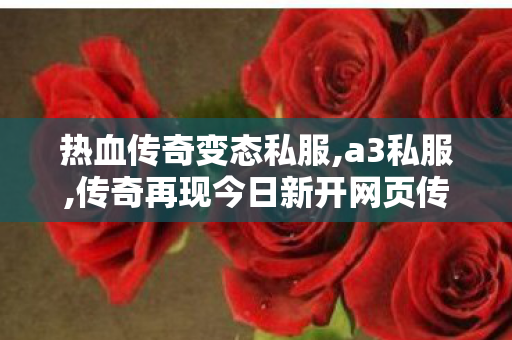 热血传奇变态私服,a3私服,传奇再现今日新开网页传奇游戏攻略与全面解析