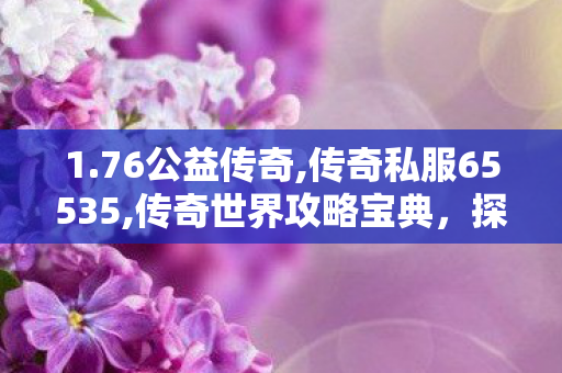 1.76公益传奇,传奇私服65535,传奇世界攻略宝典，探索未知，成为传奇玩家