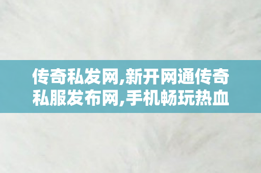 传奇私发网,新开网通传奇私服发布网,手机畅玩热血传奇，轻松体验经典游戏魅力