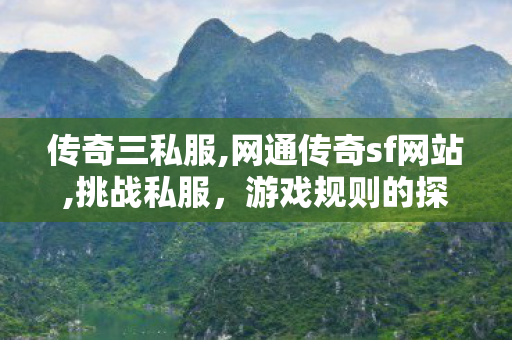 传奇三私服,网通传奇sf网站,挑战私服，游戏规则的探索与1应对