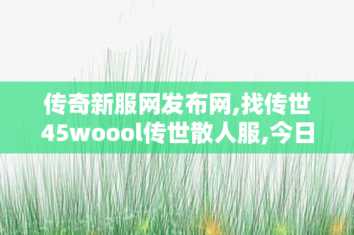 传奇新服网发布网,找传世45woool传世散人服,今日新开传奇，经典重现，热血传奇再启程