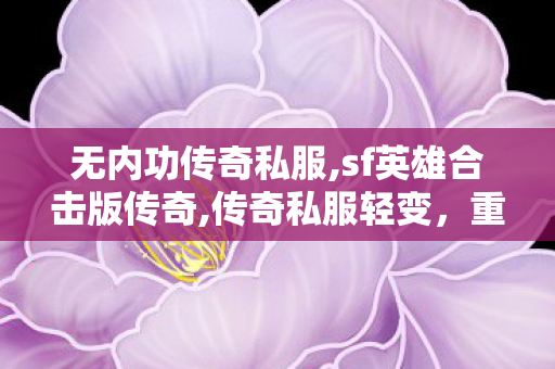 无内功传奇私服,sf英雄合击版传奇,传奇私服轻变，重温经典，再造传奇