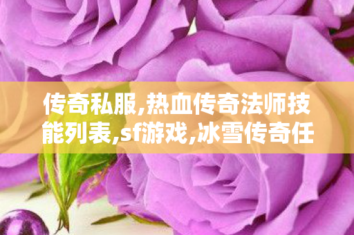 传奇私服,热血传奇法师技能列表,sf游戏,冰雪传奇任达华代言,sf游戏
