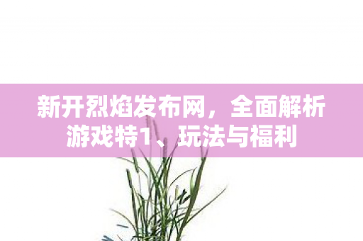 新开烈焰发布网，全面解析游戏特1、玩法与福利